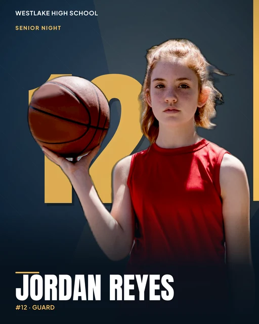 Example senior night graphic rendered by the engine
