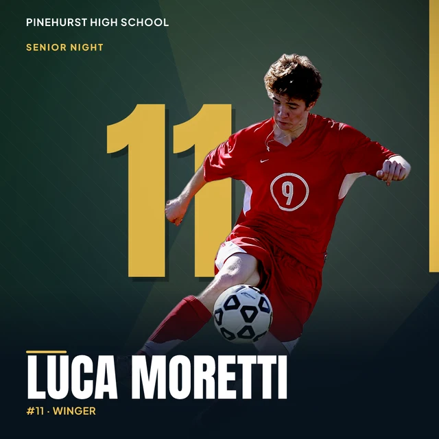 Example senior night graphic rendered by the engine