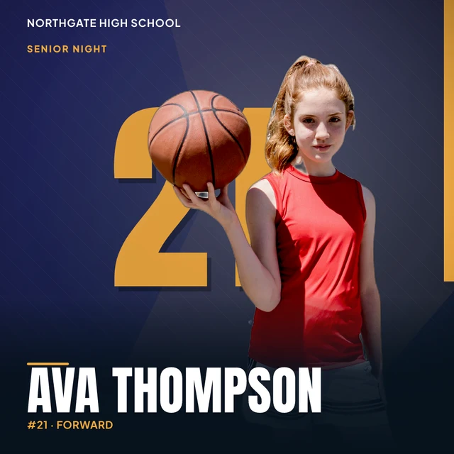 Example senior night graphic rendered by the engine