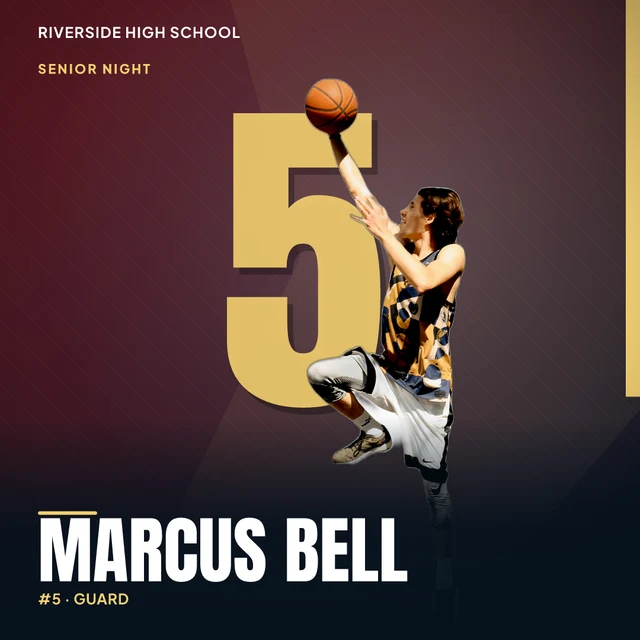 Example senior night graphic rendered by the engine