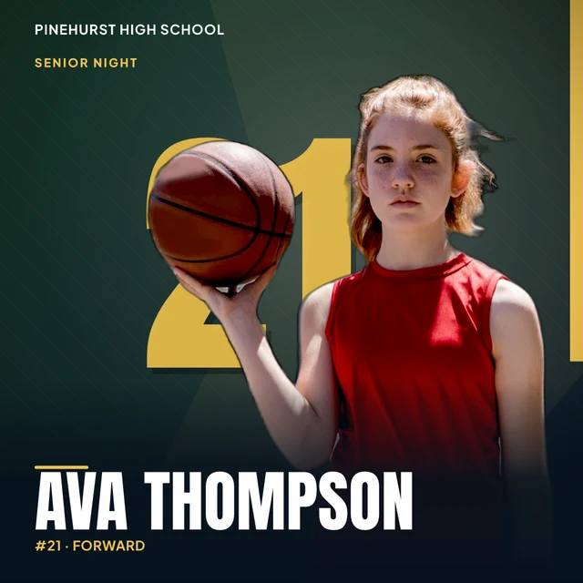 Example senior night graphic rendered by the engine