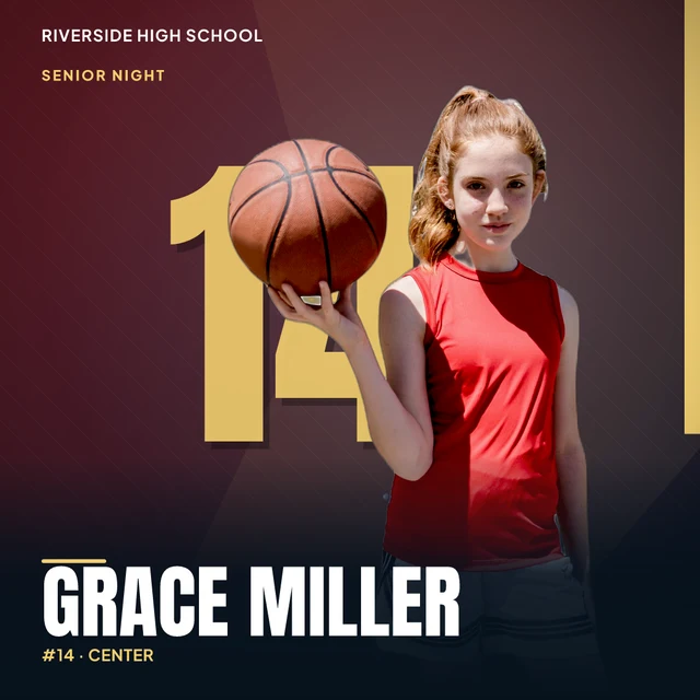 Example senior night graphic rendered by the engine