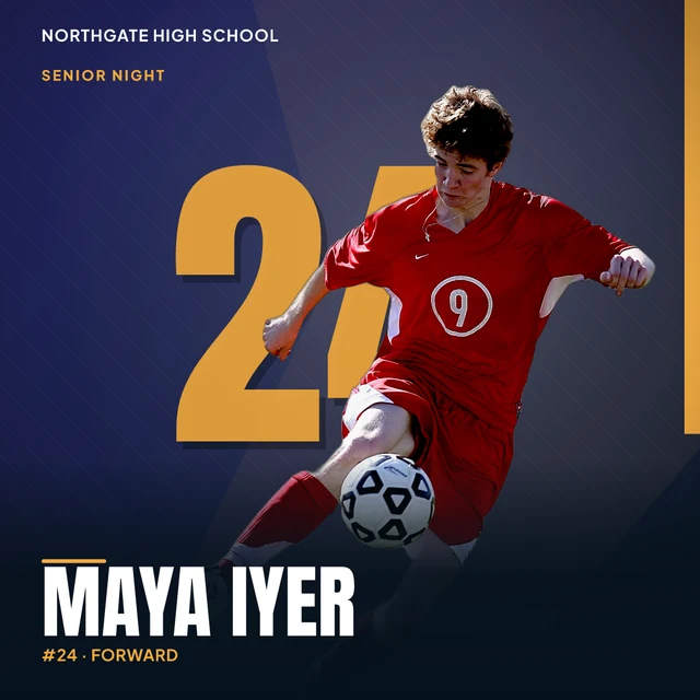 Example senior night graphic rendered by the engine