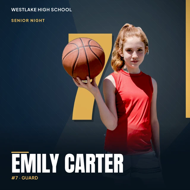 Example senior night graphic rendered by the engine