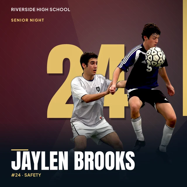 Example senior night graphic rendered by the engine